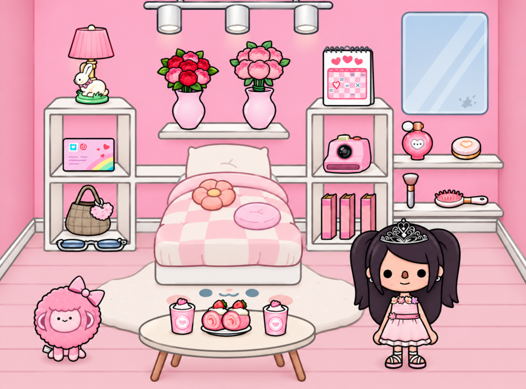 Toca Boca Pink Princess Bedroom Ideas 👑💗✨ | Toca Boca Free House Ideas
