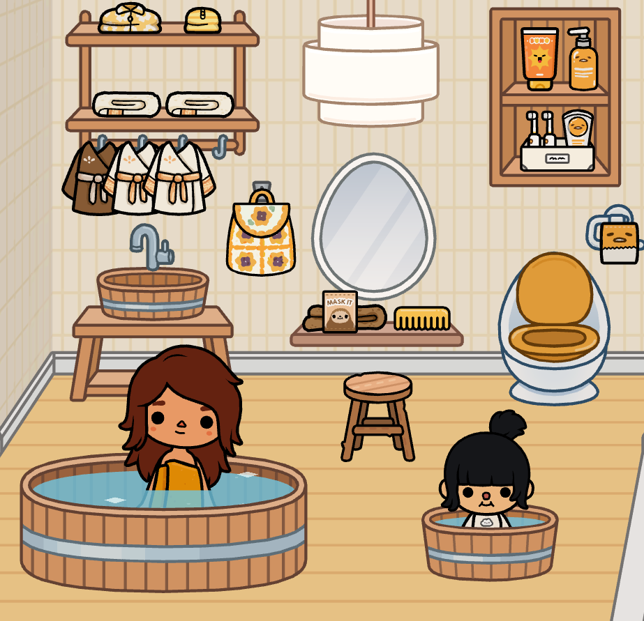Finished cozy bathroom design in Toca Boca World