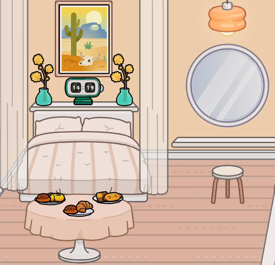 Step 6: Add food to the Toca Boca bedroom table