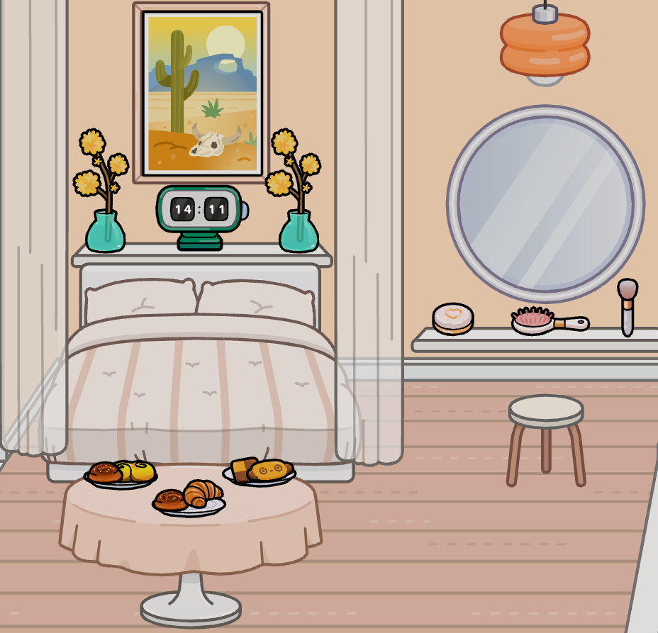 Step 7: Add the makeup items to the Toca Boca bedroom shelf