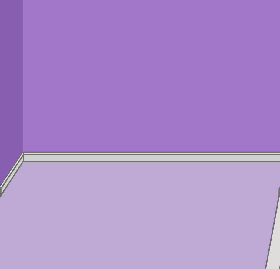 Toca Boca pastel purple bedroom wall color and flooring
