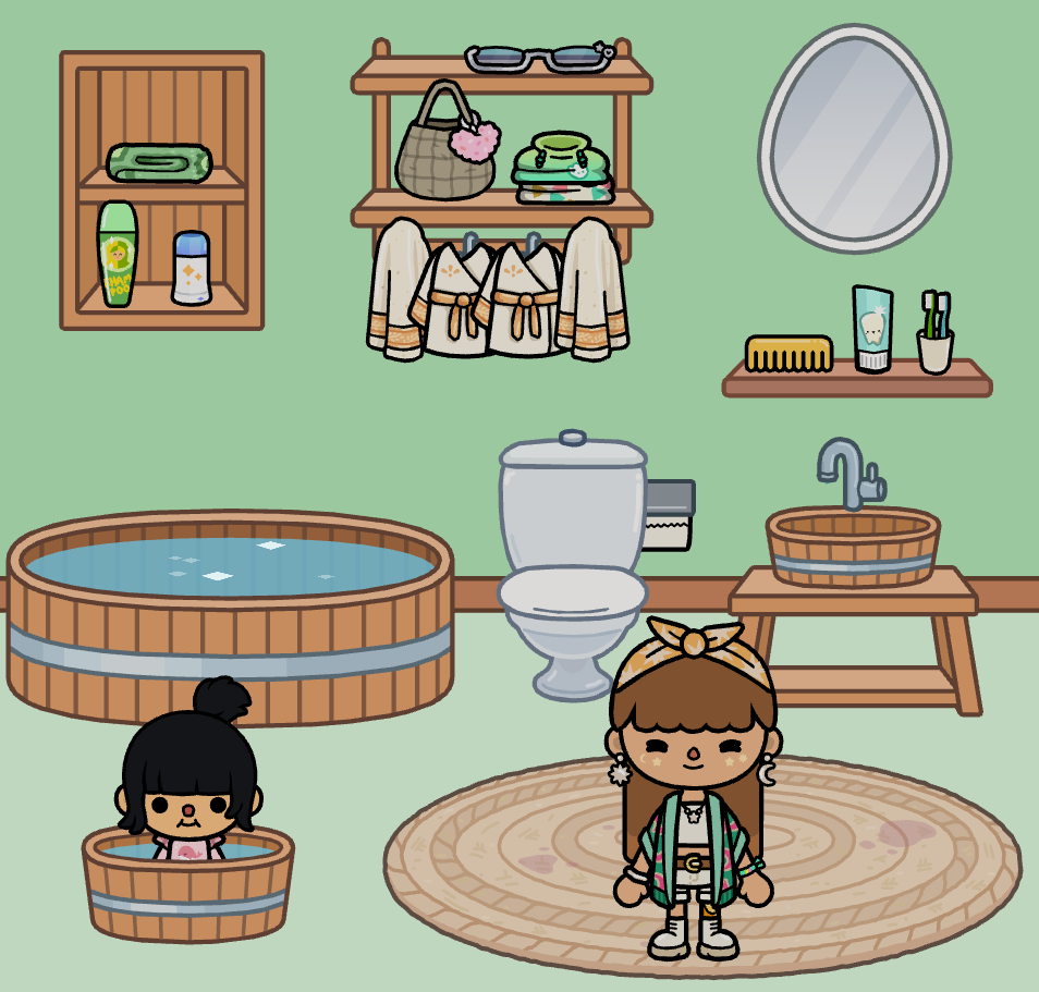 Finished Toca Boca cozy spa bathroom makeover